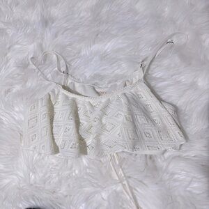 Roxy knit cream bikini top size‎ L
